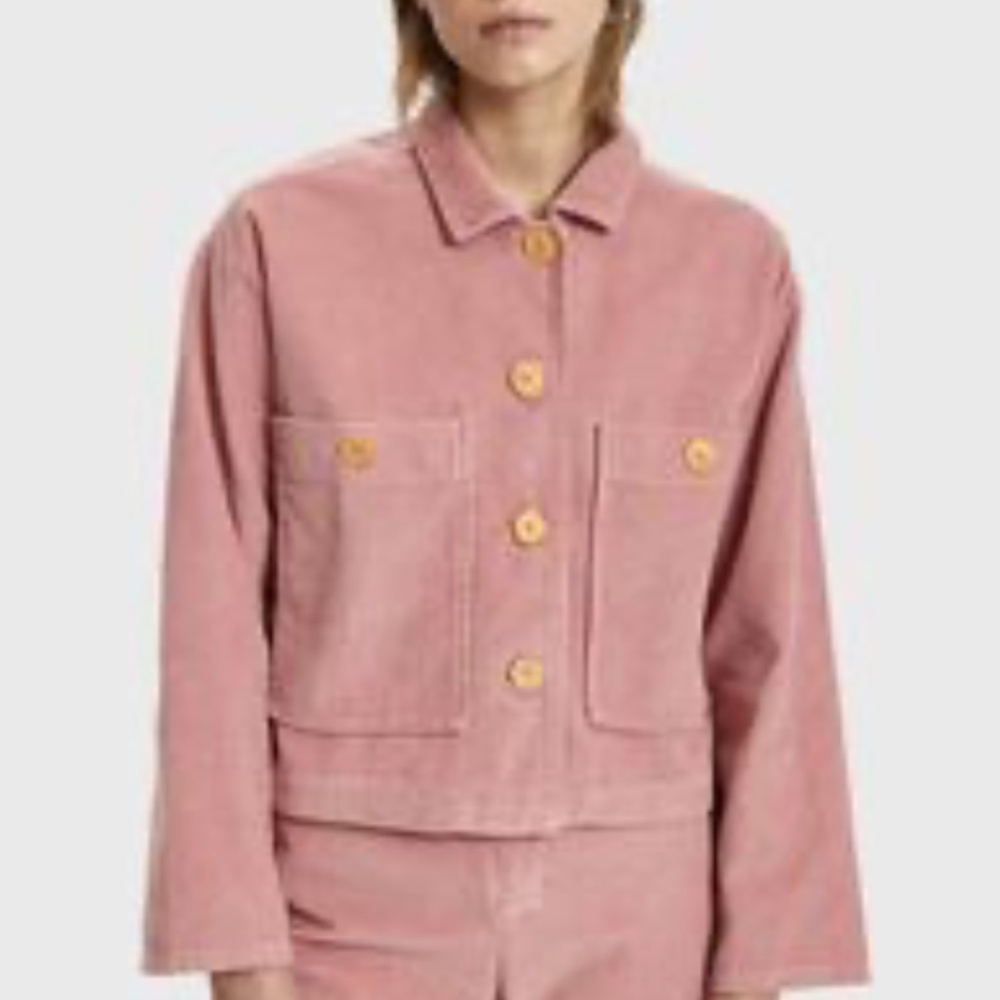 PALOMA WOOL DORI CORDOROY CROPPED PINK JACKET